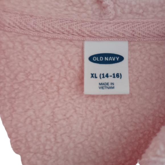 Old Navy zipper Sweater with Hoddie Pink Girl size XL (14/16) - Picture 4 of 5